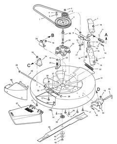 Mower Housing Diagram and Parts List for 30577X7A  Briggs and Stratton Lawn Tractor